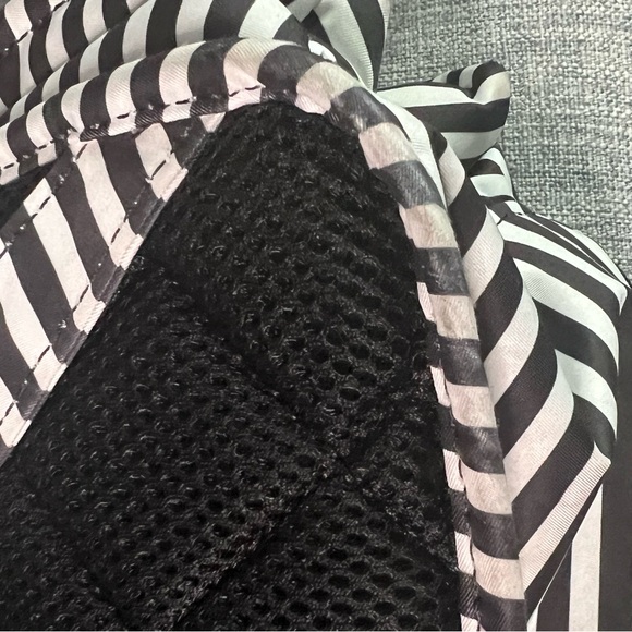 Ju-Ju-Be Be Right Back Black and White Striped Diaper Bag Backpack - Picture 6 of 16